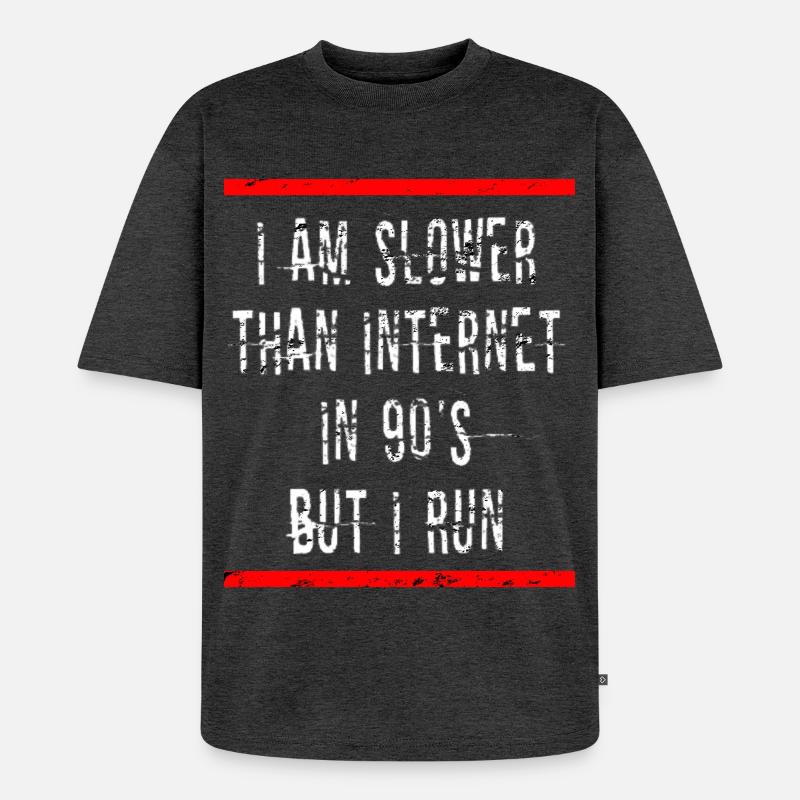Slow Runner Running Run Gift - Unisex Premium Oversized Organic T-Shirt - heather anthracite