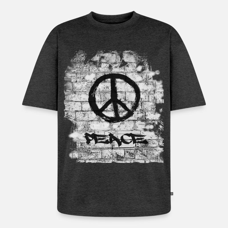 Peace - Unisex Premium Oversized Bio T-Shirt - Anthrazit meliert