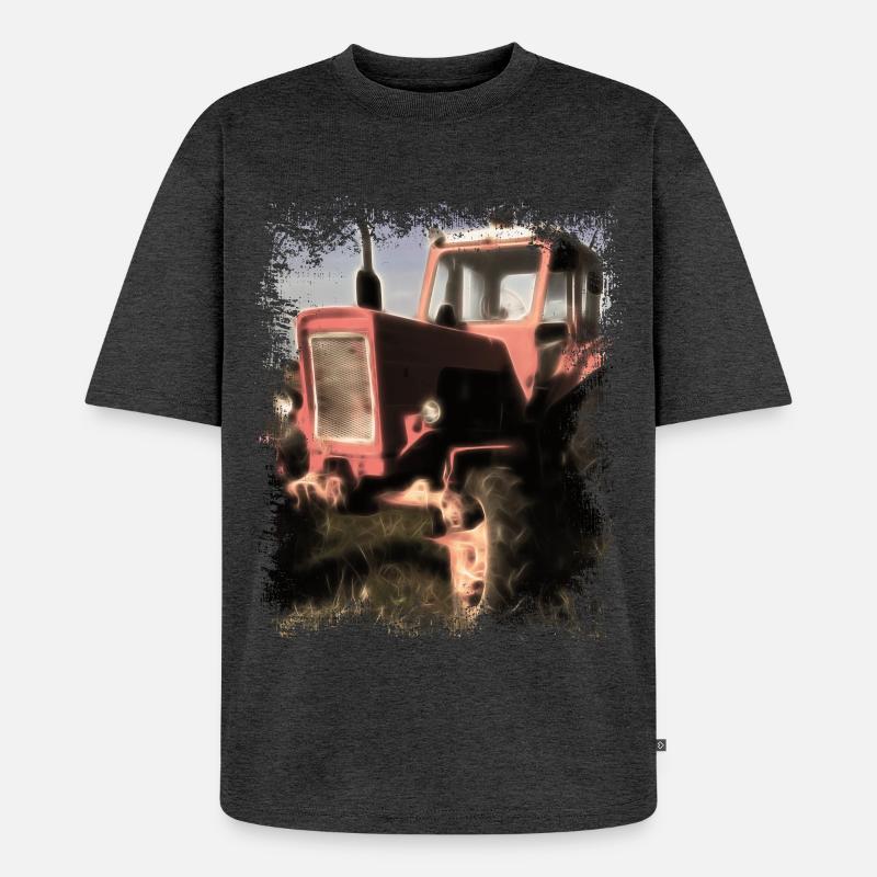 Traktor Belarus MTS 50 - Unisex Premium Oversized Bio T-Shirt - Anthrazit meliert