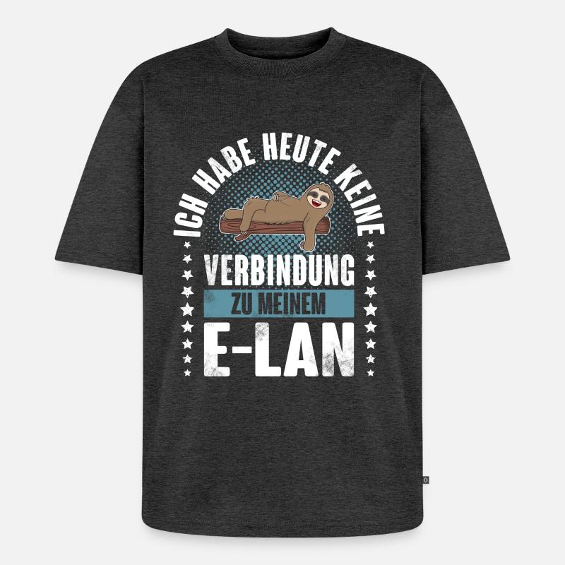 Faultier E Lan - Unisex Premium Oversized Bio T-Shirt - Anthrazit meliert