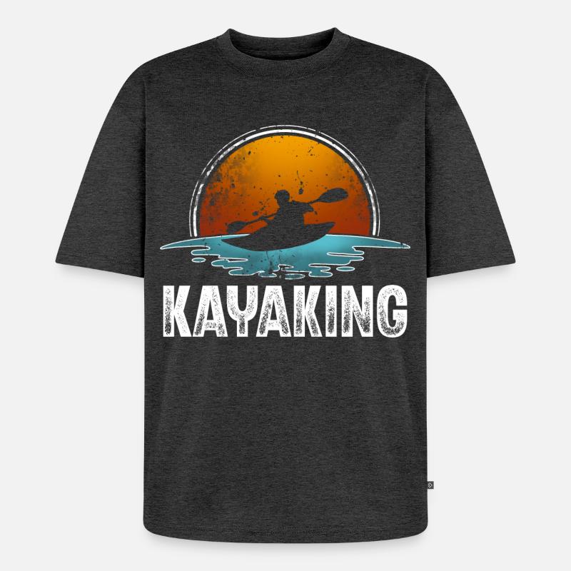 Kajak Kajakfahrer Kajaker - Unisex Premium Oversized Bio T-Shirt - Anthrazit meliert