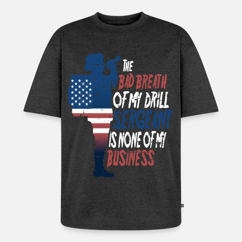 Drill Sergeant - Unisex Premium Oversized Organic T-Shirt - heather anthracite