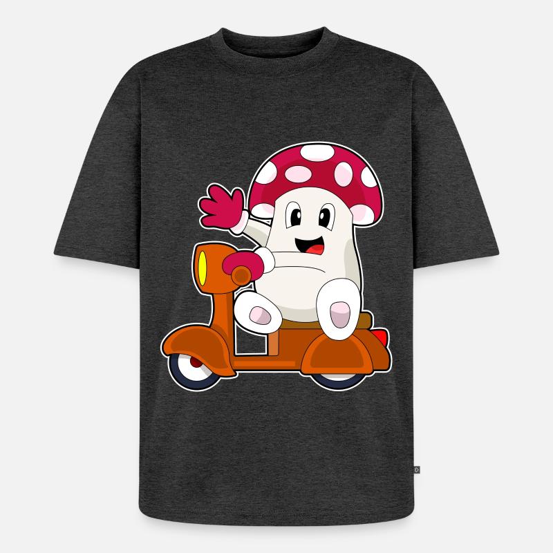 Pilz Motorroller - Unisex Premium Oversized Bio T-Shirt - Anthrazit meliert