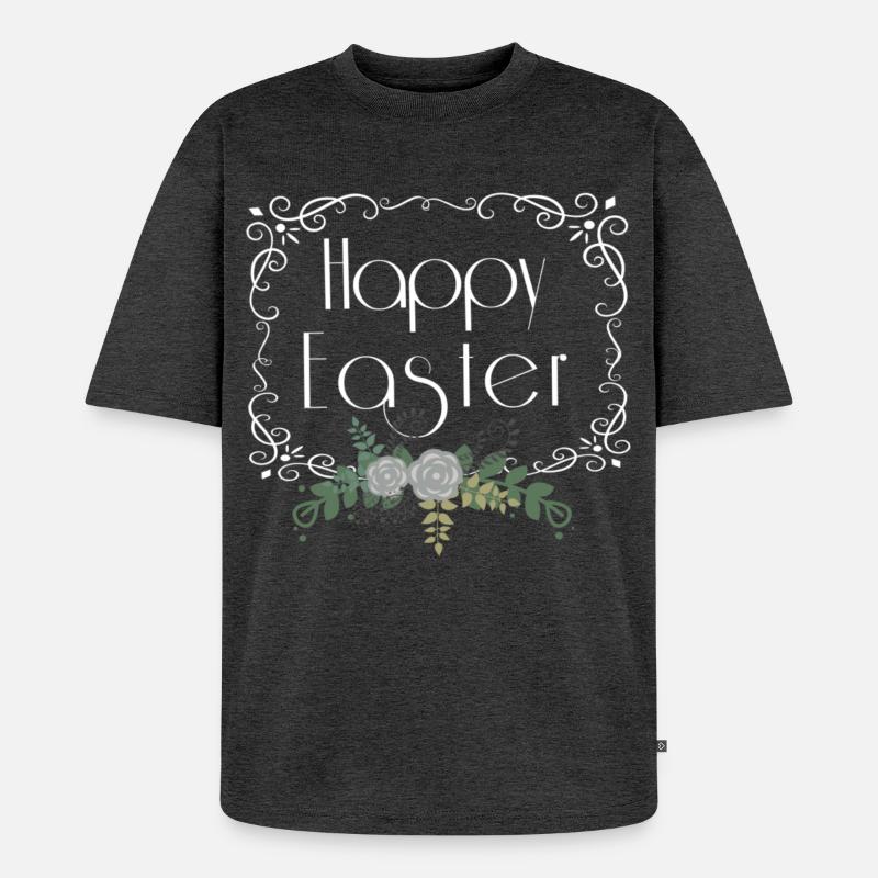Happy Easter - Unisex Premium Oversized Bio T-Shirt - Anthrazit meliert