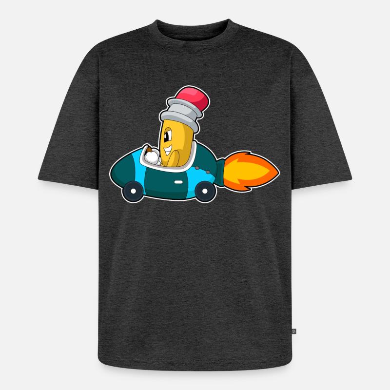 Voiture crayon - T-shirt Premium bio oversize Unisexe - anthracite chiné