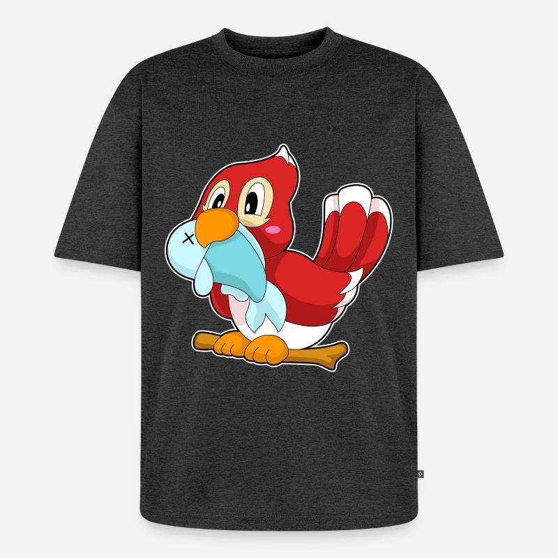 Poisson perroquet - T-shirt Premium bio oversize Unisexe - anthracite chiné