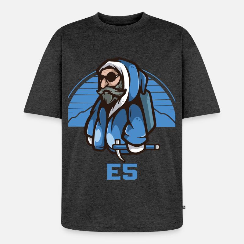 Alpenüberquerung E5 Alpenüberquerer - Unisex Premium Oversized Bio T-Shirt - Anthrazit meliert