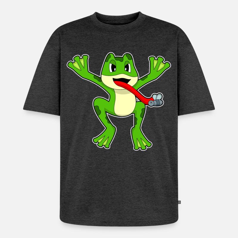 Mouche grenouille - T-shirt Premium bio oversize Unisexe - anthracite chiné