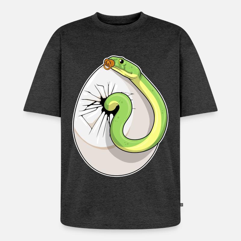Sucette d’oeuf de serpent - T-shirt Premium bio oversize Unisexe - anthracite chiné