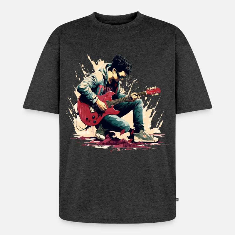 Gitarrist - Unisex Premium Oversized Bio T-Shirt - Anthrazit meliert