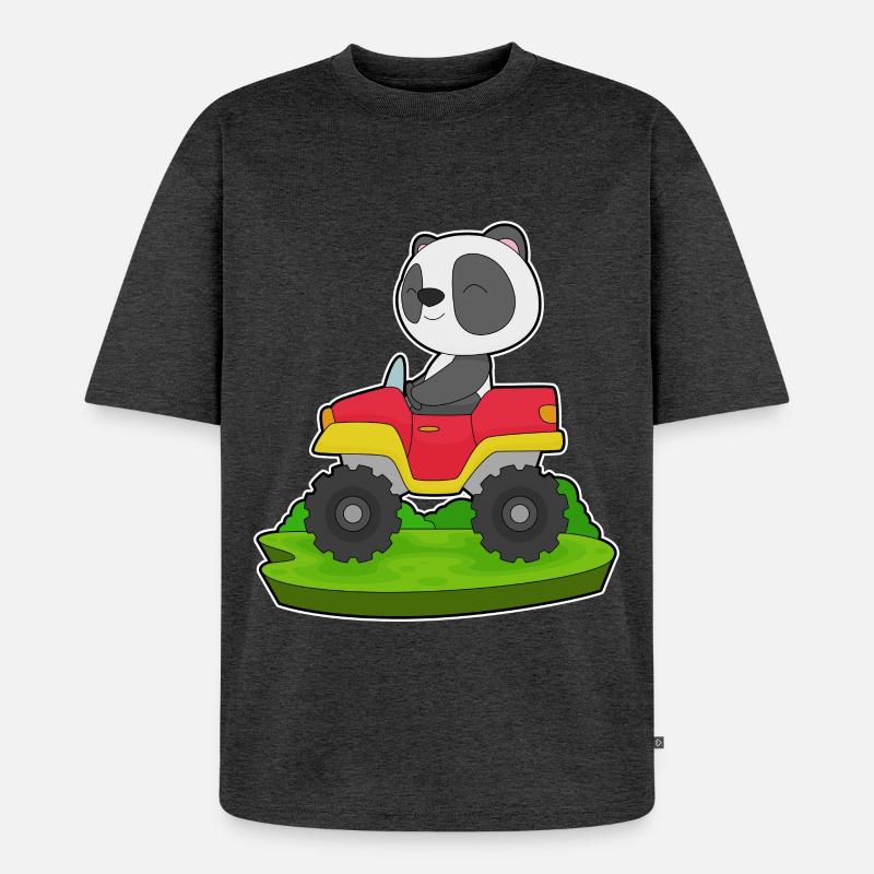 Panda Auto - Unisex Premium Oversized Bio T-Shirt - Anthrazit meliert