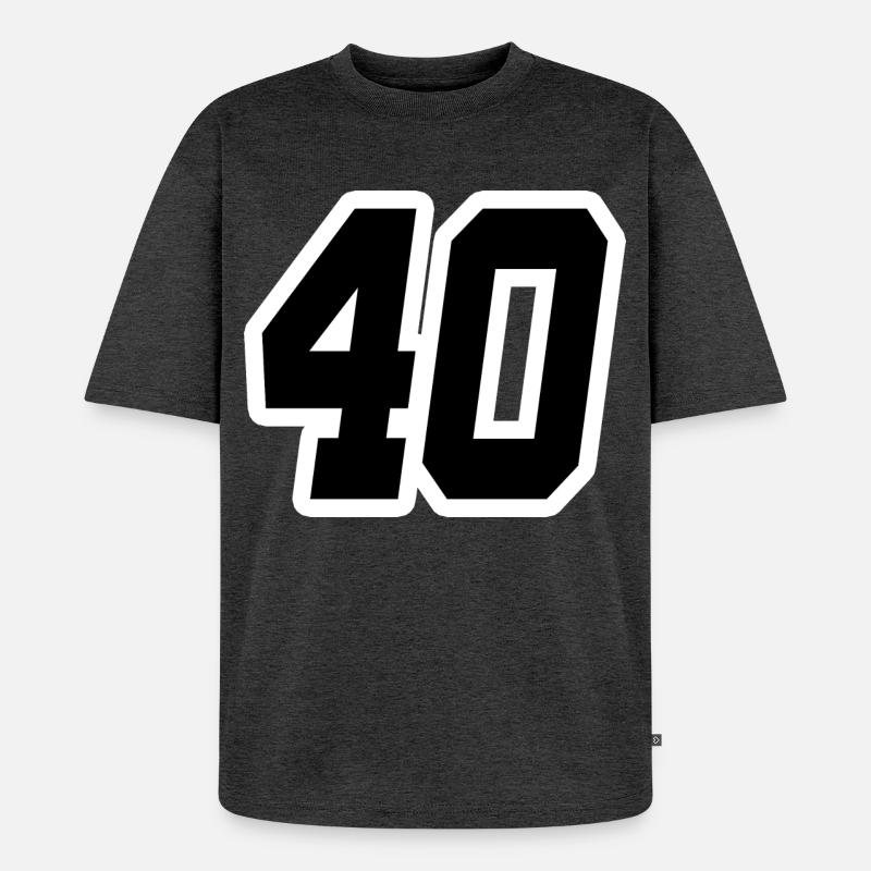 Nummer vierzig 40 - Unisex Premium Oversized Bio T-Shirt - Anthrazit meliert