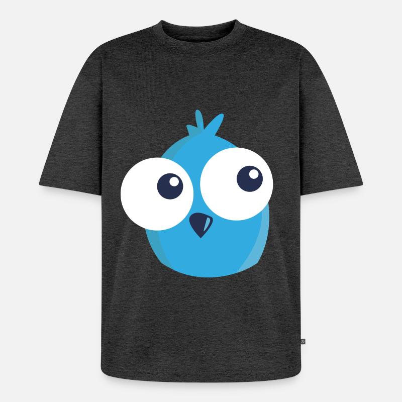 all tonight Eule - Unisex Premium Oversized Bio T-Shirt - Anthrazit meliert