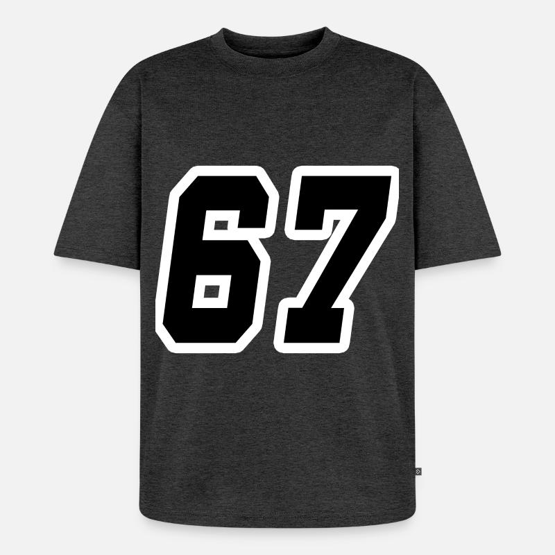 Nummer siebenundsechzig 67 - Unisex Premium Oversized Bio T-Shirt - Anthrazit meliert