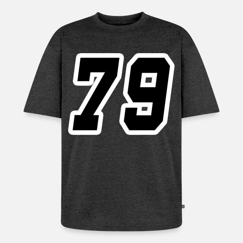 Nummer neunundsiebzig 79 - Unisex Premium Oversized Bio T-Shirt - Anthrazit meliert