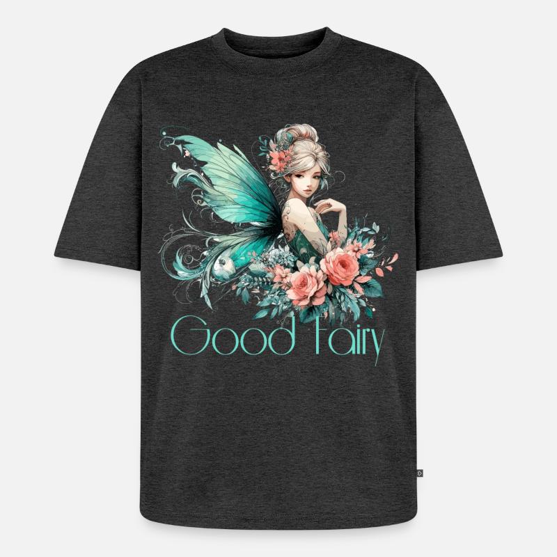 Gute Fee Geschenk - Unisex Premium Oversized Bio T-Shirt - Anthrazit meliert