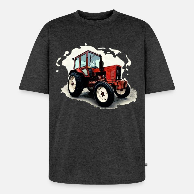Traktor Belarus MTS 550 - Unisex Premium Oversized Bio T-Shirt - Anthrazit meliert