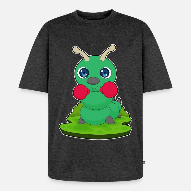 Raupe Boxer Boxhandschuhe Boxen - Unisex Premium Oversized Bio T-Shirt - Anthrazit meliert