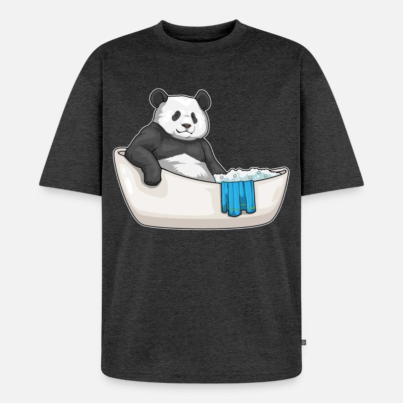 Baignoire Panda - T-shirt Premium bio oversize Unisexe - anthracite chiné