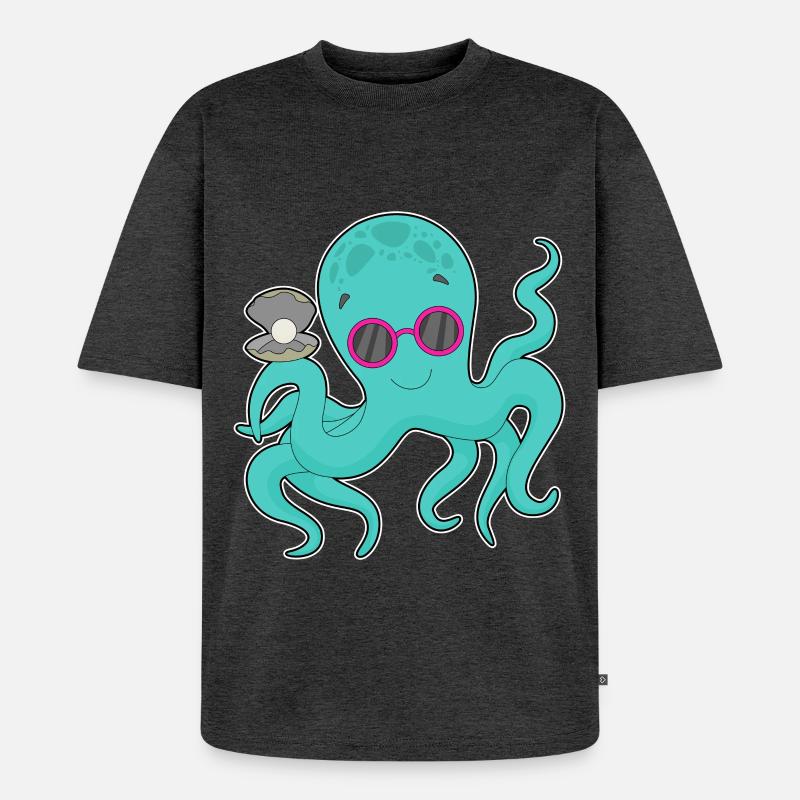 Octopus Bead - Unisex Premium Oversized Organic T-Shirt - heather anthracite