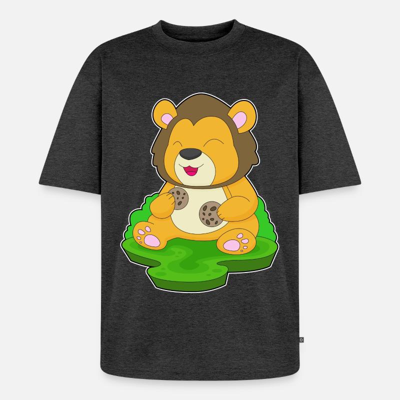 Biscuits Lion - T-shirt Premium bio oversize Unisexe - anthracite chiné