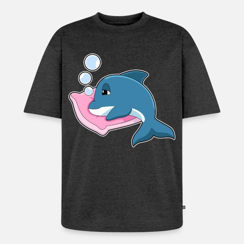 Oreiller de couchage Dolphin - T-shirt Premium bio oversize Unisexe - anthracite chiné