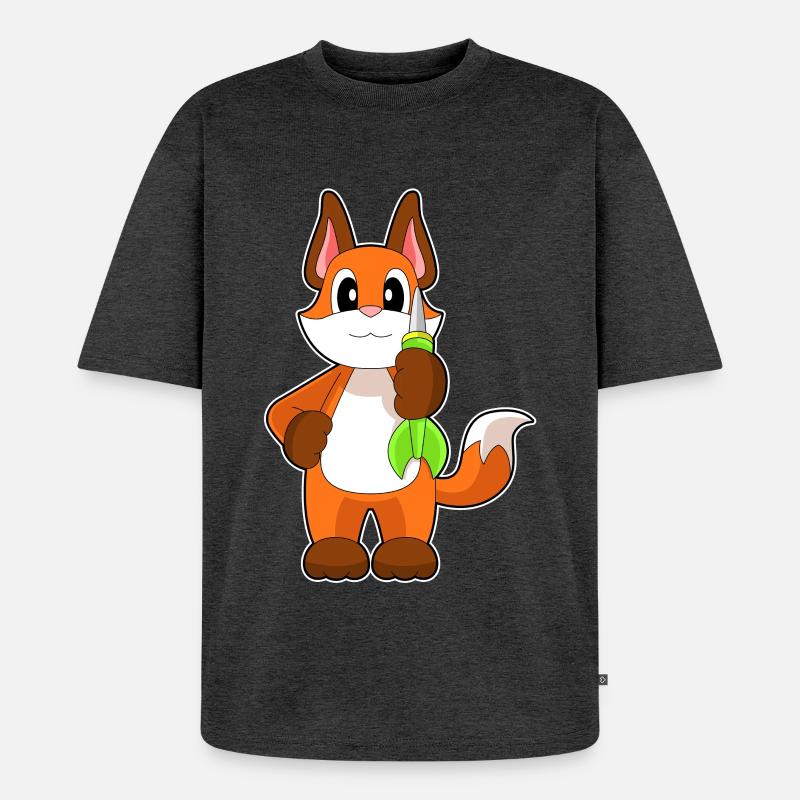 Fuchs Dart Dartpfeil - Unisex Premium Oversized Bio T-Shirt - Anthrazit meliert