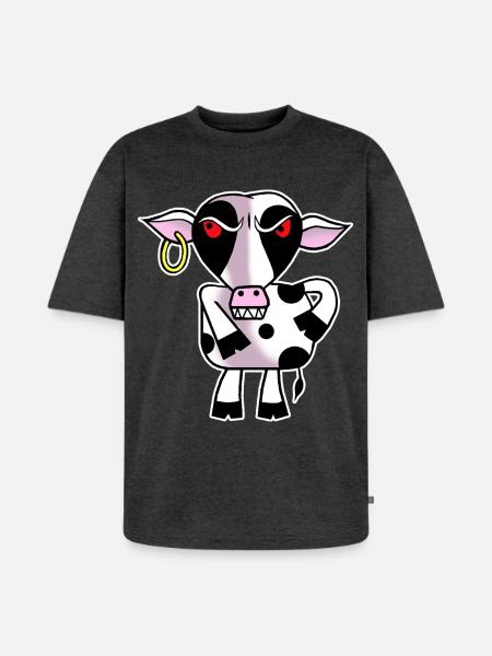 Angry cow - Unisex Premium Oversized Organic T-Shirt - heather anthracite