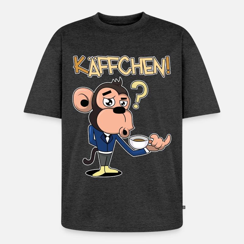 Käffchen, bitte! - Unisex Premium Oversized Bio T-Shirt - Anthrazit meliert