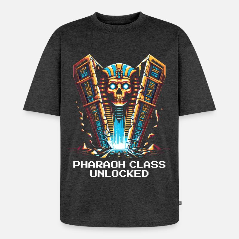 Pharaoh Class Unlocked | Egypt, RPG - Unisex Premium Oversized Organic T-Shirt - heather anthracite