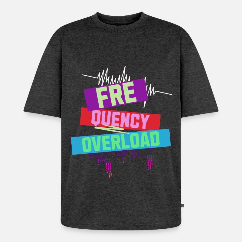 Frequency Overload Rave EDM - Unisex Premium Oversized Organic T-Shirt - heather anthracite