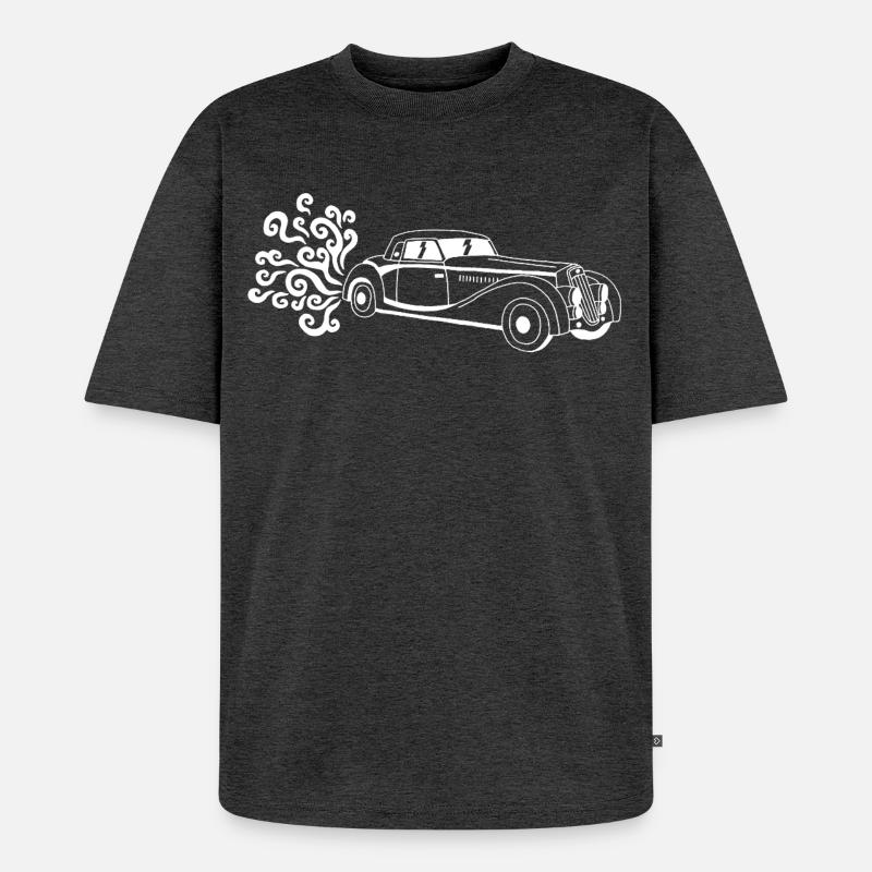 Weißer Oldtimer - Unisex Premium Oversized Bio T-Shirt - Anthrazit meliert