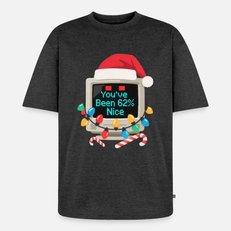 Computer Christmas AI Sarcastic Tech Gift - Unisex Premium Oversized Organic T-Shirt - heather anthracite