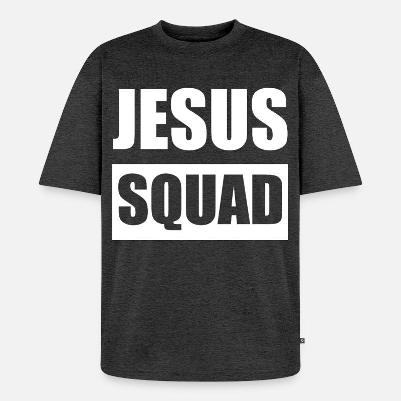 Jesus Squad Logo Tee - Unisex Premium Oversized Bio T-Shirt - Anthrazit meliert
