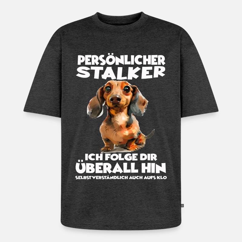 Geschenkidee Hundebesitzer Dackel T - Unisex Premium Oversized Bio T-Shirt - Anthrazit meliert