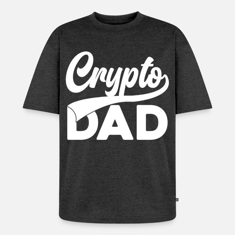 Crypto Dad Script Logo - T-shirt Premium bio oversize Unisexe - anthracite chiné