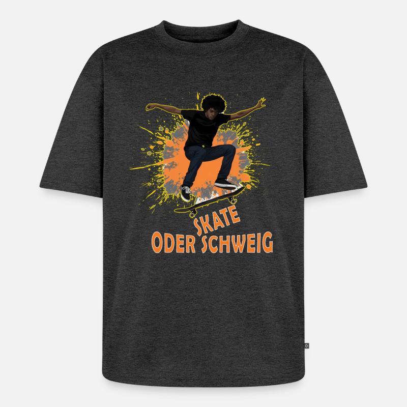 Skate Oder Schweig Splash - Unisex Premium Oversized Bio T-Shirt - Anthrazit meliert