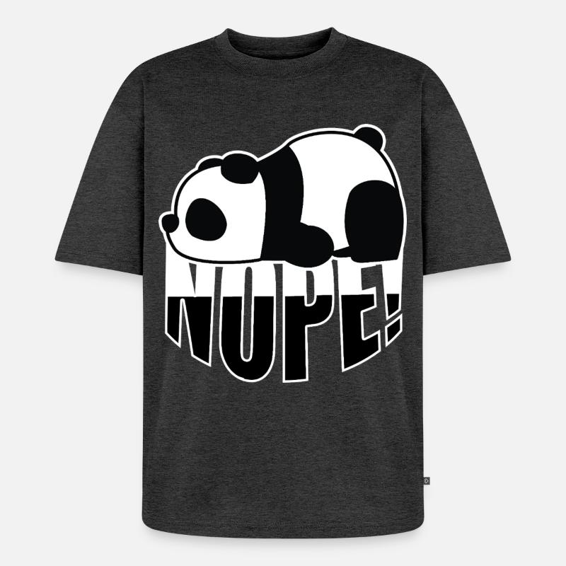 Panda Nope - Unisex Premium Oversized Bio T-Shirt - Anthrazit meliert