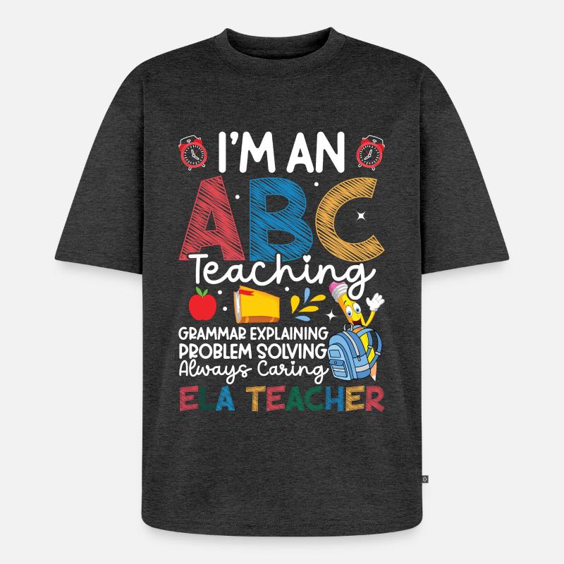 ELA Lehrerteam Team Englisch Sprache - Unisex Premium Oversized Bio T-Shirt - Anthrazit meliert