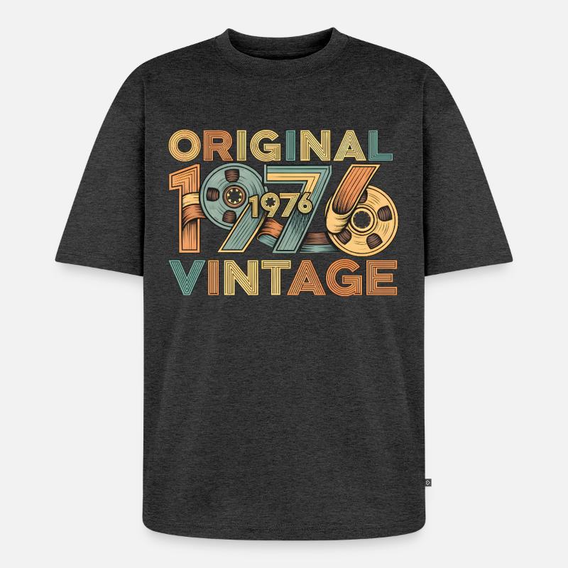 Original 1976 Retro - Unisex Premium Oversized Bio T-Shirt - Anthrazit meliert