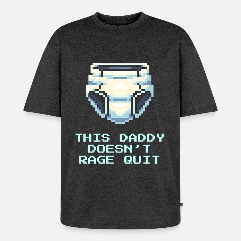 This daddy doesn't rage | Dad - Unisex Premium Oversized Organic T-Shirt - heather anthracite