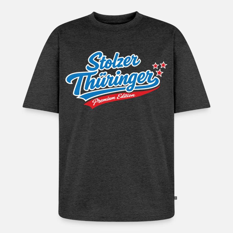 Stolzer Thüringer Premium Edition - Unisex Premium Oversized Bio T-Shirt - Anthrazit meliert