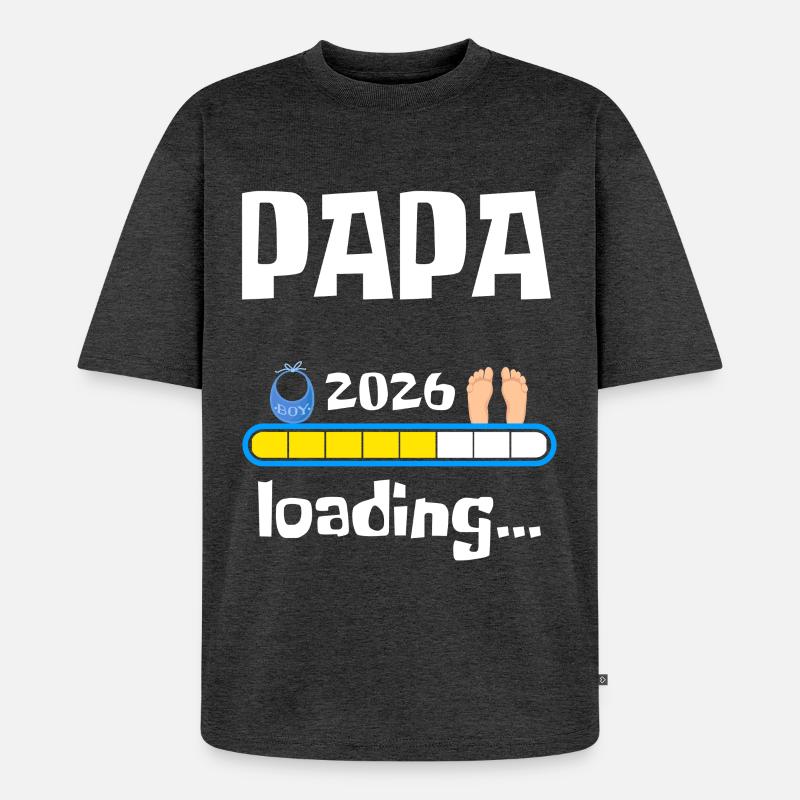 Papa 2026 Loading - Unisex Premium Oversized Bio T-Shirt - Anthrazit meliert