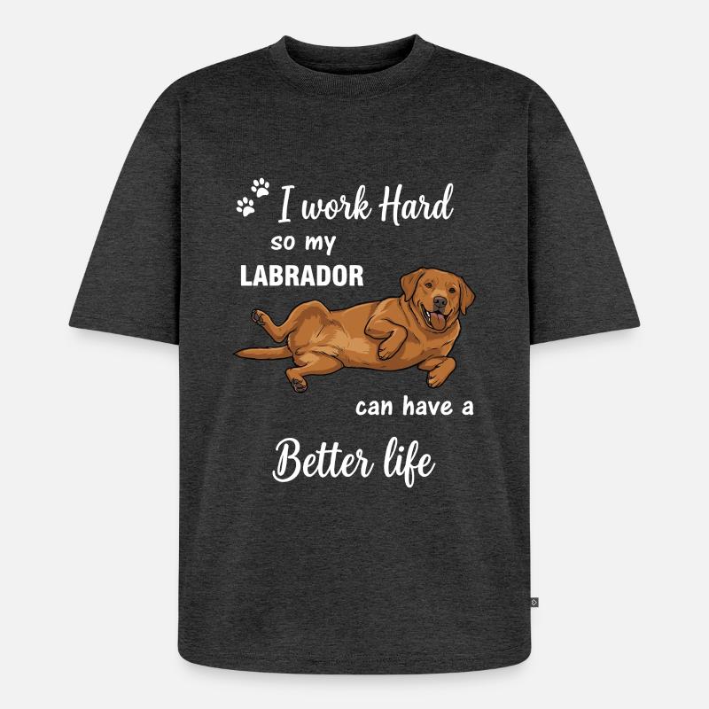 Echte Labrador Liebe Hundebesitzer Statement - Unisex Premium Oversized Bio T-Shirt - Anthrazit meliert