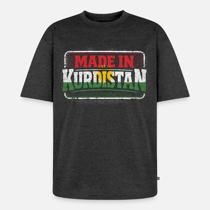 Made In Kurdistan Kurde Kurden - Unisex Premium Oversized Bio T-Shirt - Anthrazit meliert