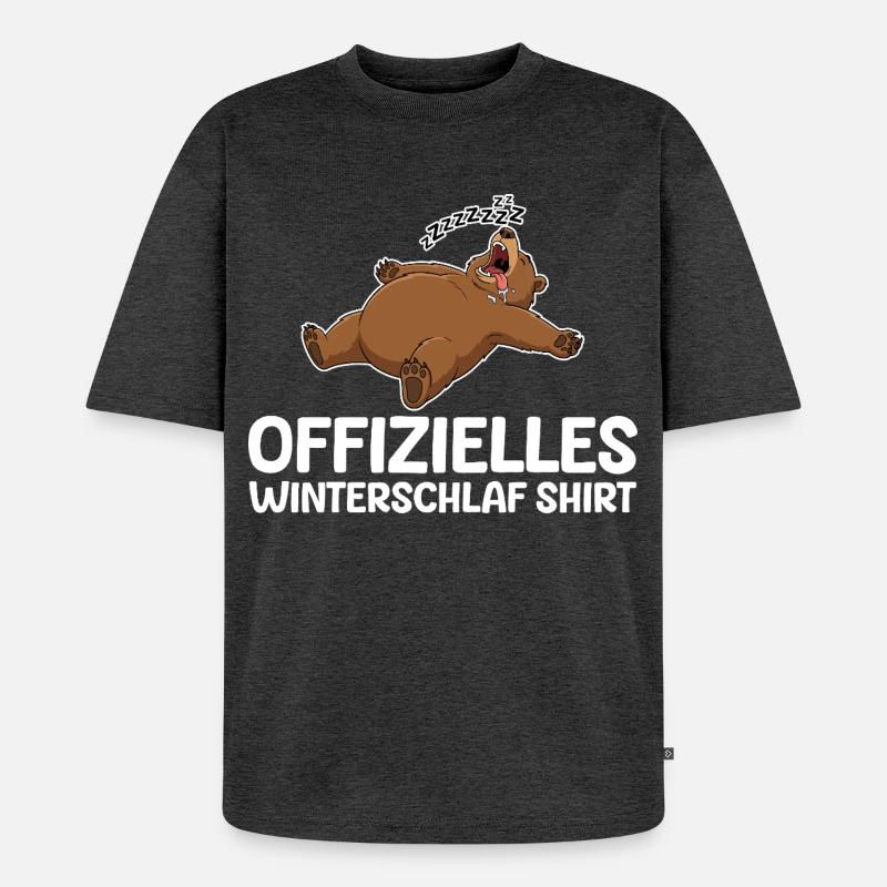 Mode Hibernation Ours Drôle Lève-Tard - T-shirt Premium bio oversize Unisexe - anthracite chiné