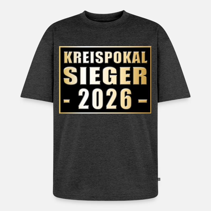 Kreispokalsieger 2026 - Unisex Premium Oversized Bio T-Shirt - Anthrazit meliert