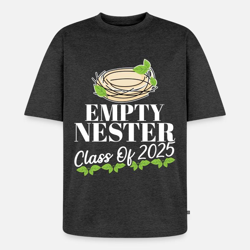 Empty-Nest-Syndrom Sohn Highschool-Absolvent Leer - Unisex Premium Oversized Bio T-Shirt - Anthrazit meliert