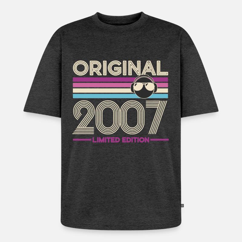 Original 2007 Limited Edition Retro - Unisex Premium Oversized Bio T-Shirt - Anthrazit meliert