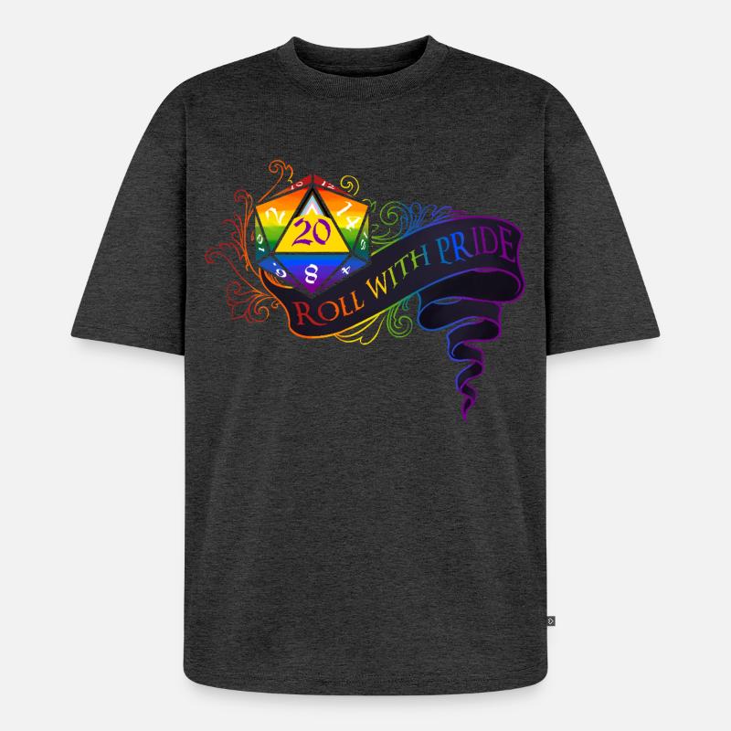 Roll with PRIDE again! - Unisex Premium Oversized Organic T-Shirt - heather anthracite
